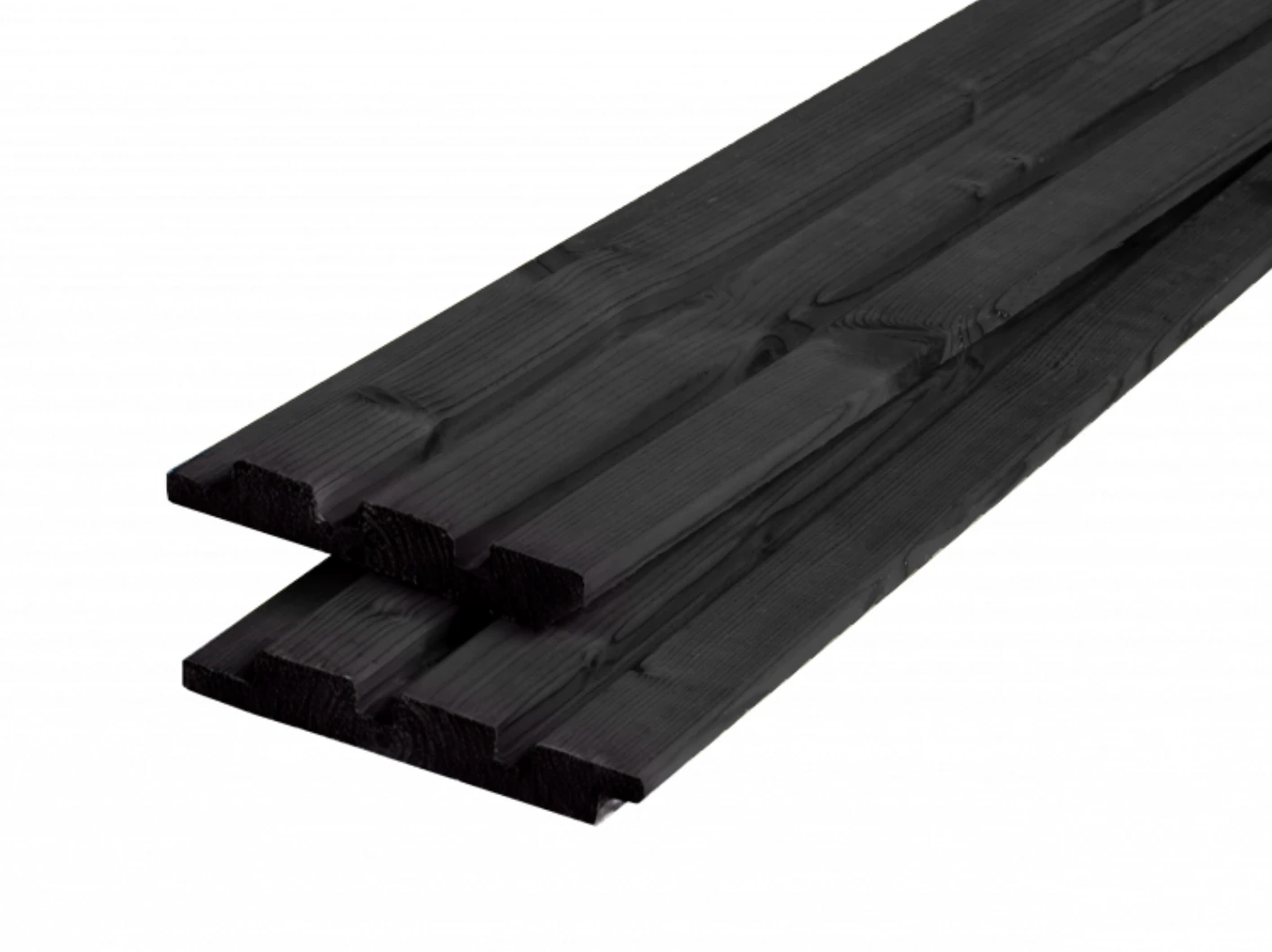Vuren Rhombusprofiel 2.2 x 14.5 cm (22 x 145 mm) Triple Zwart Gedompeld - Lengte 500 cm - Afbeelding 1